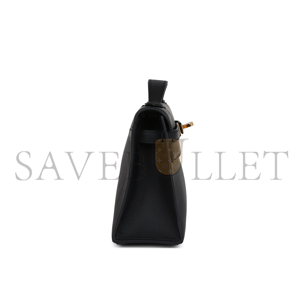 H**mes master kelly pochette black swift gold hardware (22*14*7cm)